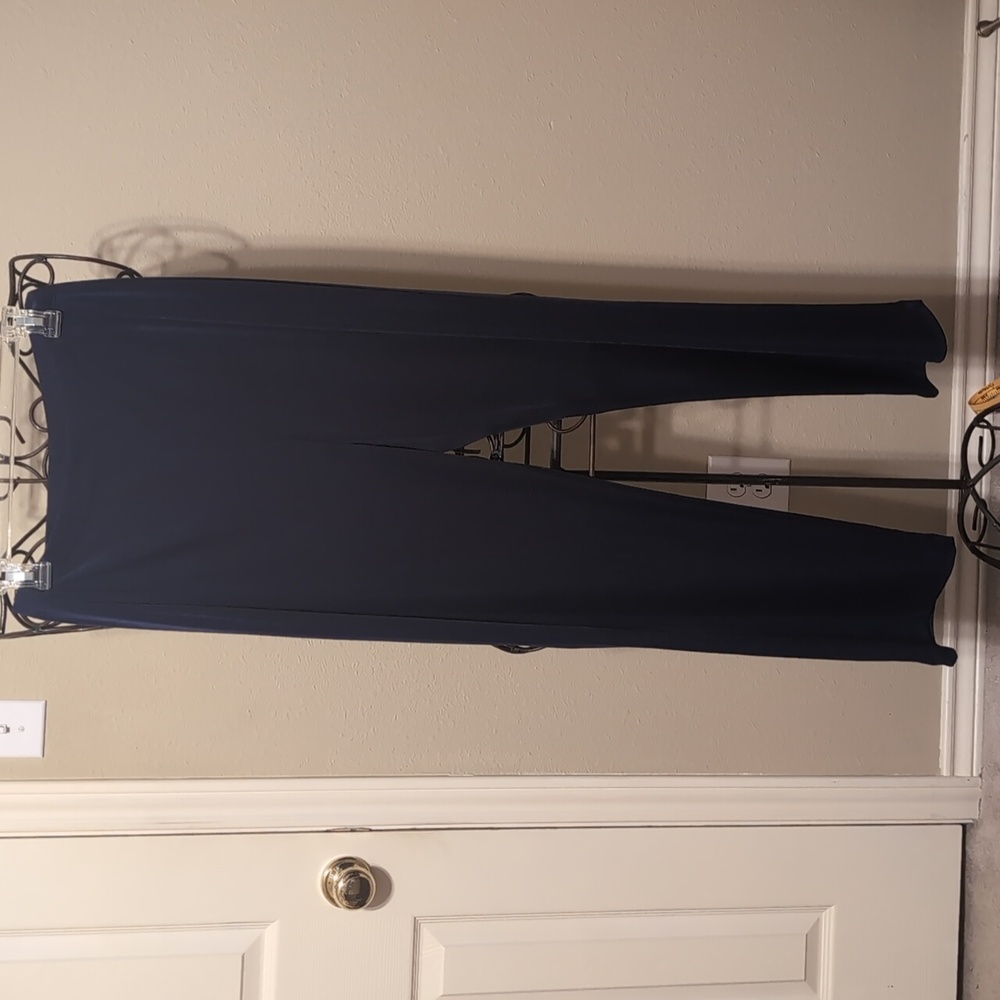 Chico's Classic Navy Straight Leg Elastic Waist Pants